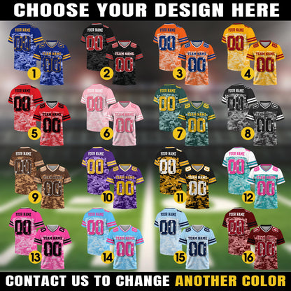 Personalized Team Name Number Football Jersey Shirt For Men Women Youth Kid, Custom Football Jersey Gift for Sport Fan Game Day Outfit