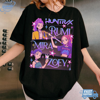 Kpop Huntrix Shirt, Kpop Demon Hunters Shirt, Kpop Huntrix Tee, Mira, Rumi, Zoey, Derpy Tiger Tee, Gift for Huntrix fans, Saja Boys Fans