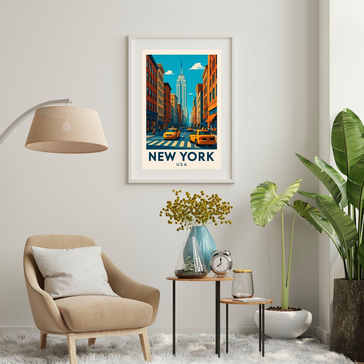 New York Skyline Wall Art, Travel Poster, Empire State Building Print, American City Decor, NYC Travel Wall Art, Birthday Gift, Wedding Gift