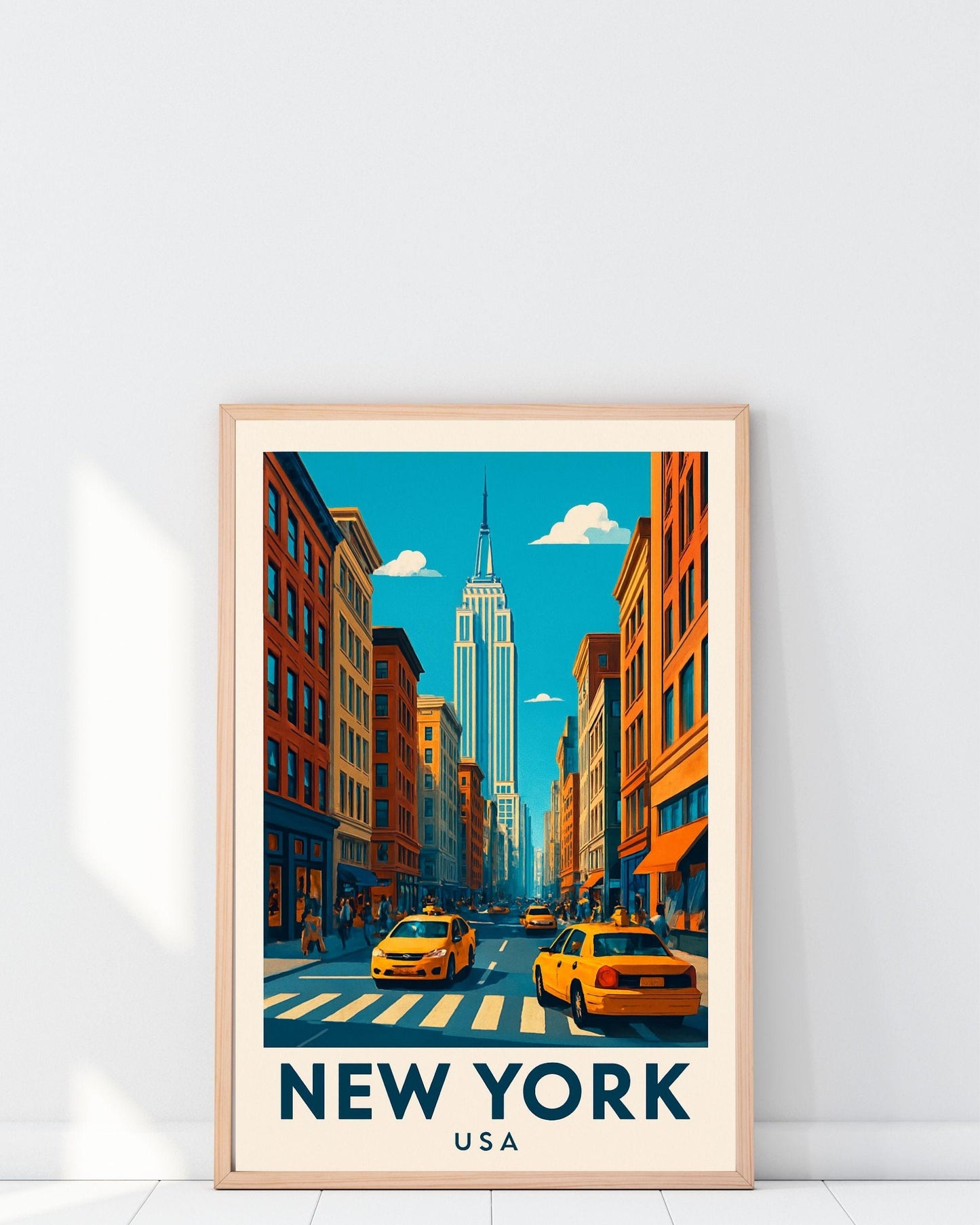 New York Skyline Wall Art, Travel Poster, Empire State Building Print, American City Decor, NYC Travel Wall Art, Birthday Gift, Wedding Gift