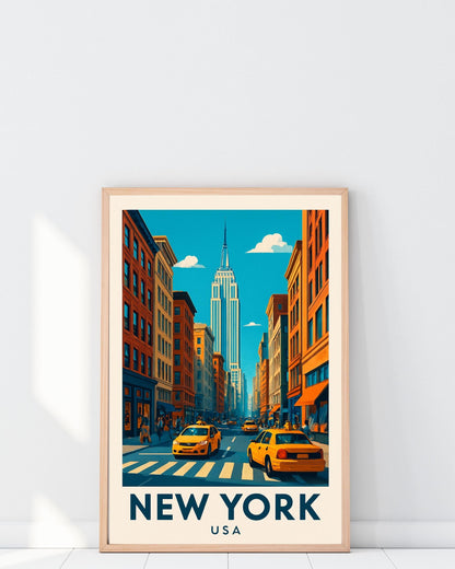 New York Skyline Wall Art, Travel Poster, Empire State Building Print, American City Decor, NYC Travel Wall Art, Birthday Gift, Wedding Gift