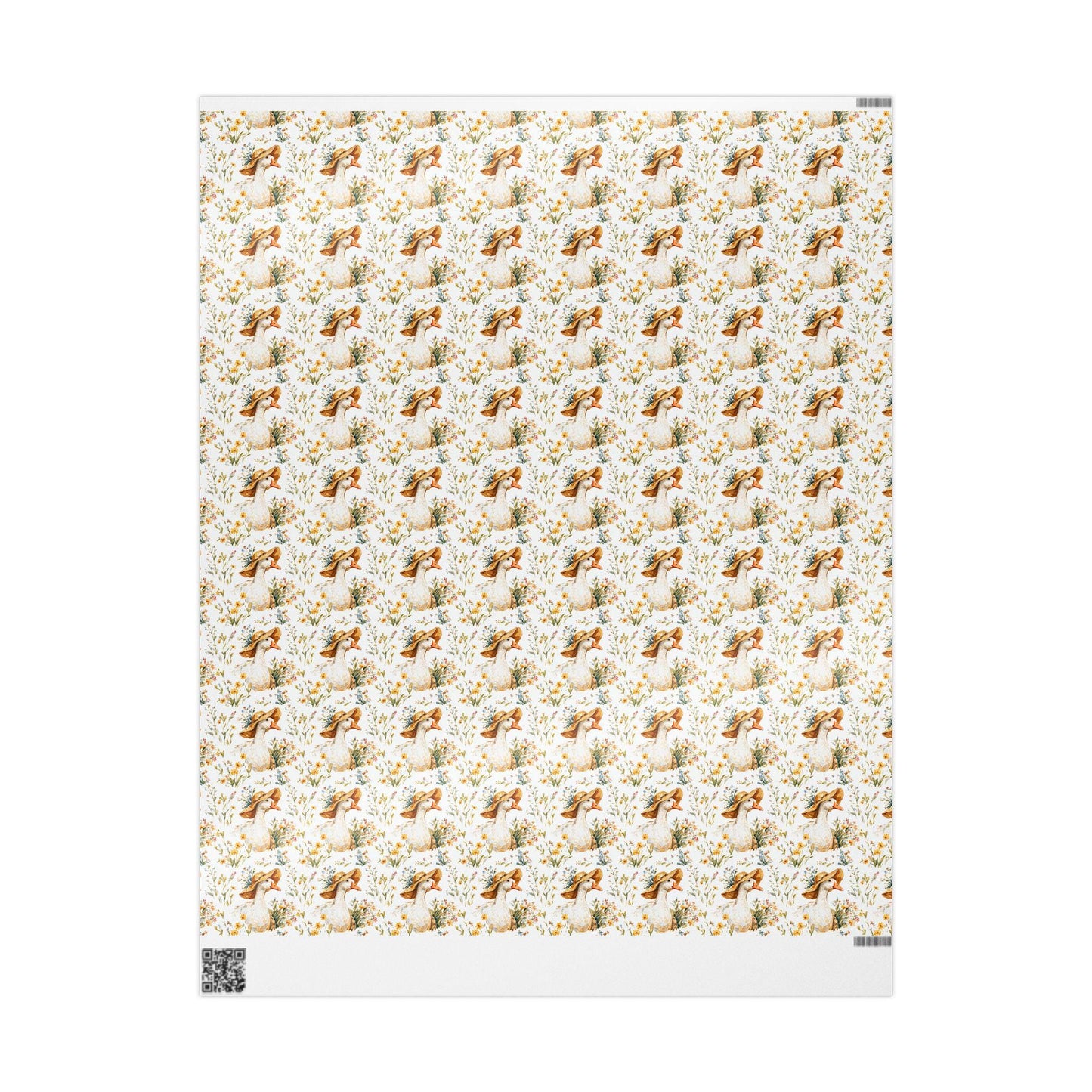 Goose and Wildflower Wrapping Paper for Spring Birthday Gifts | Rustic Farm Animal Gift Wrap for Kids, Gardeners, Plant Moms & Nature Lovers