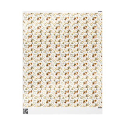 Goose and Wildflower Wrapping Paper for Spring Birthday Gifts | Rustic Farm Animal Gift Wrap for Kids, Gardeners, Plant Moms & Nature Lovers
