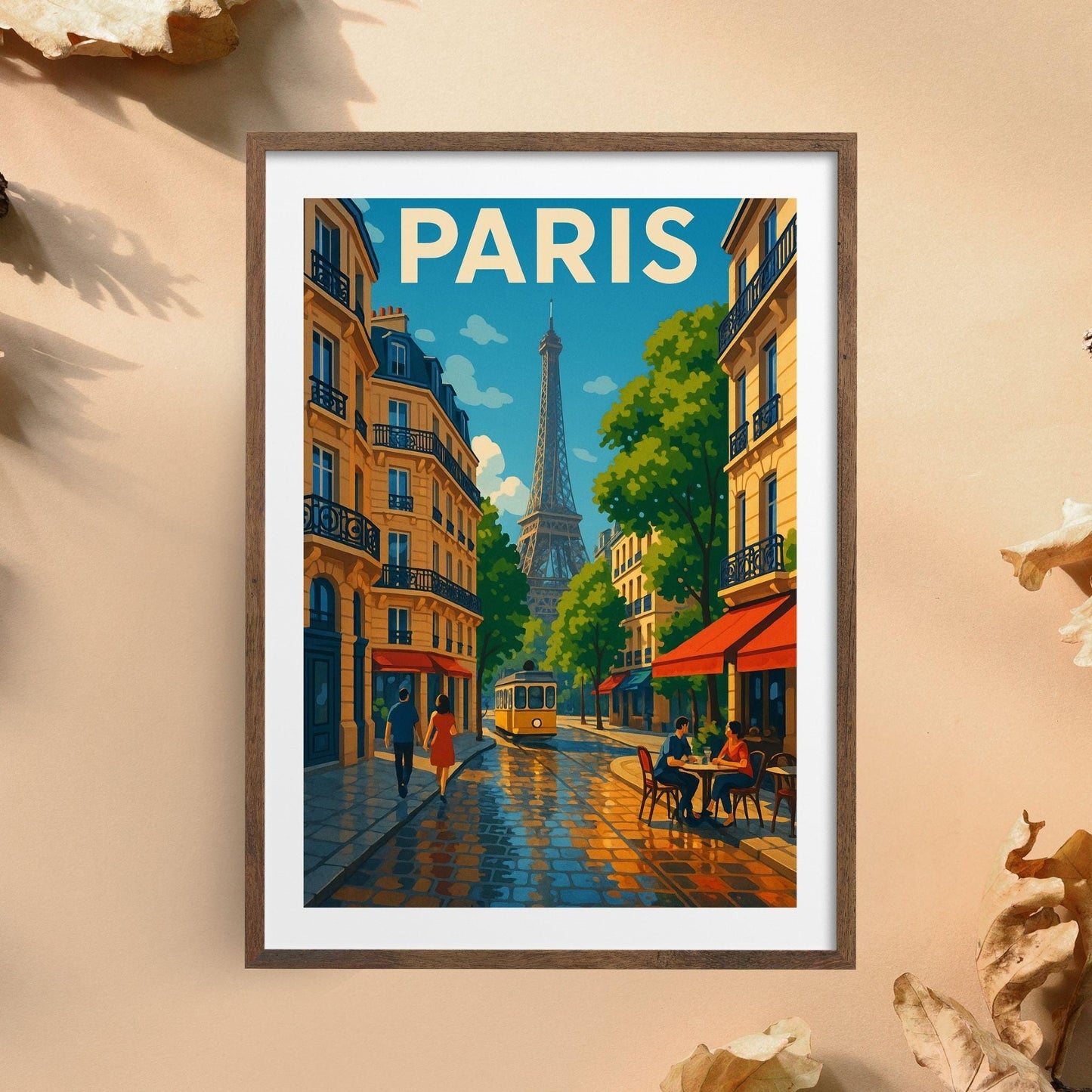 Paris Eiffel Tower Wall Art, France Travel Print, Paris Cityscape Print, Travel Decor, Wedding Gift, Birthday Present, Paris French Wall Art
