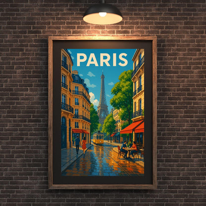 Paris Eiffel Tower Wall Art, France Travel Print, Paris Cityscape Print, Travel Decor, Wedding Gift, Birthday Present, Paris French Wall Art