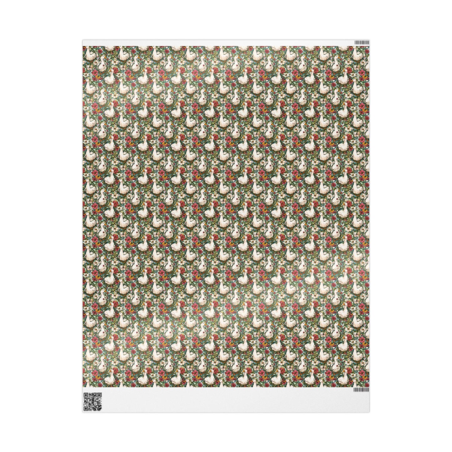 Rustic Goose and Wildflower Wrapping Paper for Mom or Grandma Birthday | Whimsical Farmhouse Baby Shower Gift Wrap for Florals Plant lovers