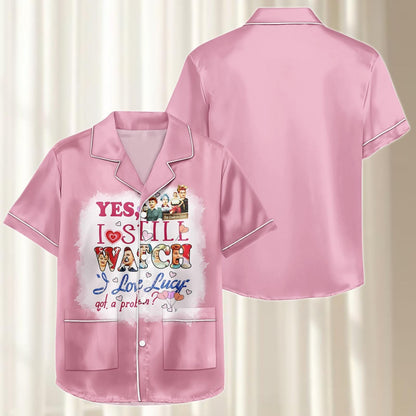 I Love Lucy Satin Pajamas Short Set, Retro Tv Show Women Sleepwear, Vintage Matching Pjs, Family Holiday Pajams, Gift For Her