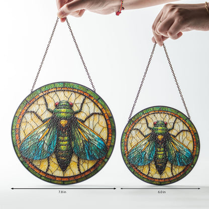 Cicada GLASS Window Decor, Translucent Decor, Insect glass window hanging, cicada vibrant Decor Gift, cicada Suncatcher, Insect lover gift