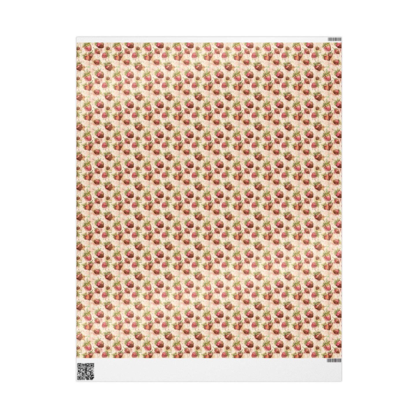 Strawberry Chocolate Lover Wrapping Paper for Baby Girl Shower Gifts | Sweet Berry Gift Wrap Sheets for Moms | Cute Party Packaging