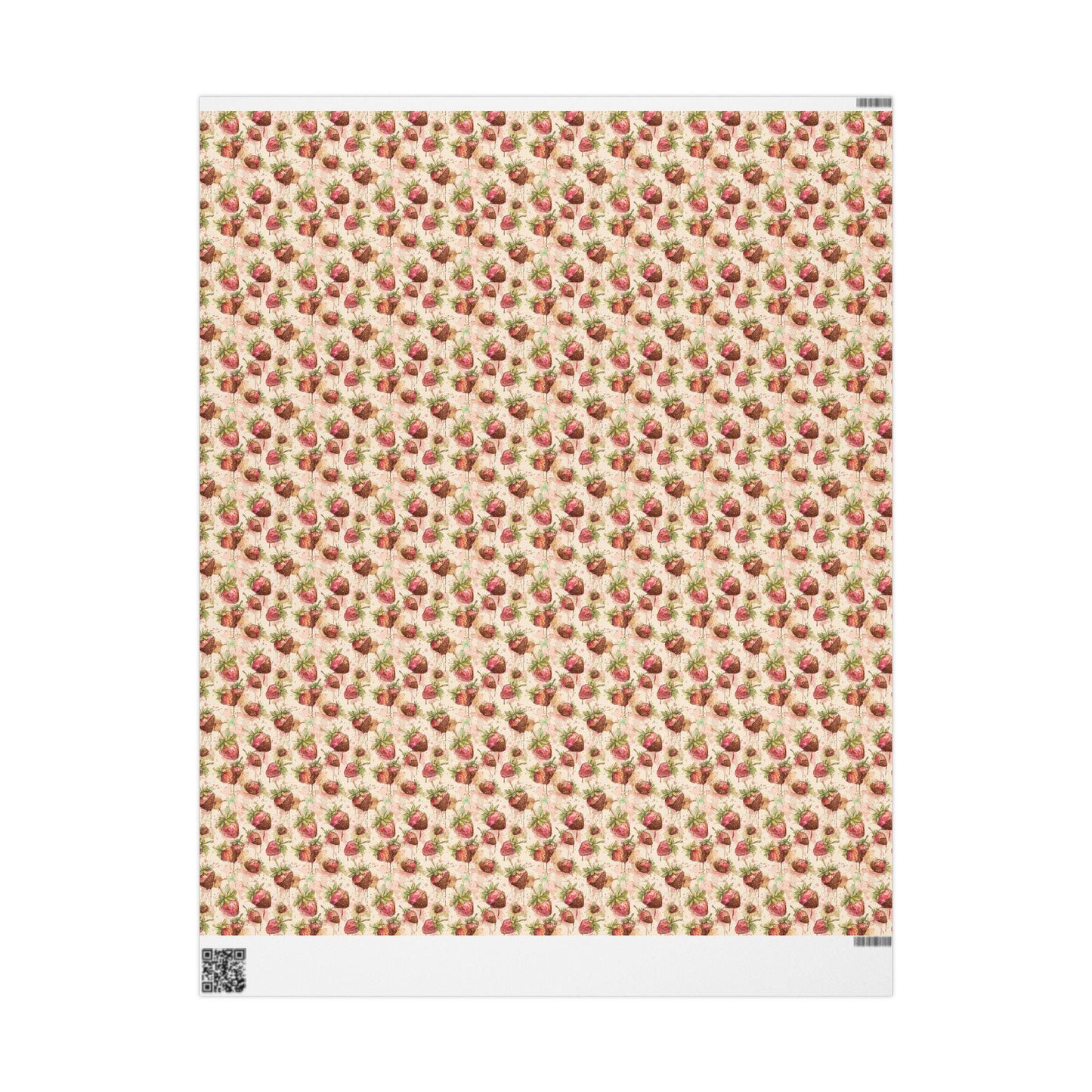 Strawberry Chocolate Lover Wrapping Paper for Baby Girl Shower Gifts | Sweet Berry Gift Wrap Sheets for Moms | Cute Party Packaging