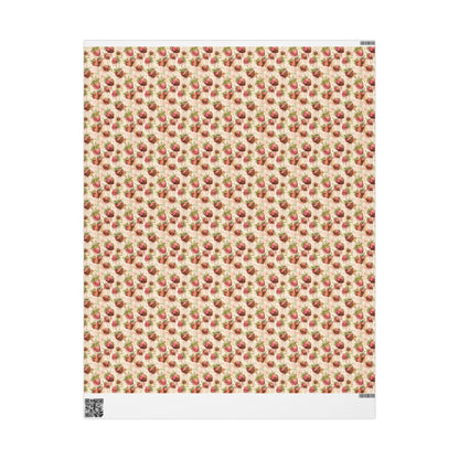 Strawberry Chocolate Lover Wrapping Paper for Baby Girl Shower Gifts | Sweet Berry Gift Wrap Sheets for Moms | Cute Party Packaging