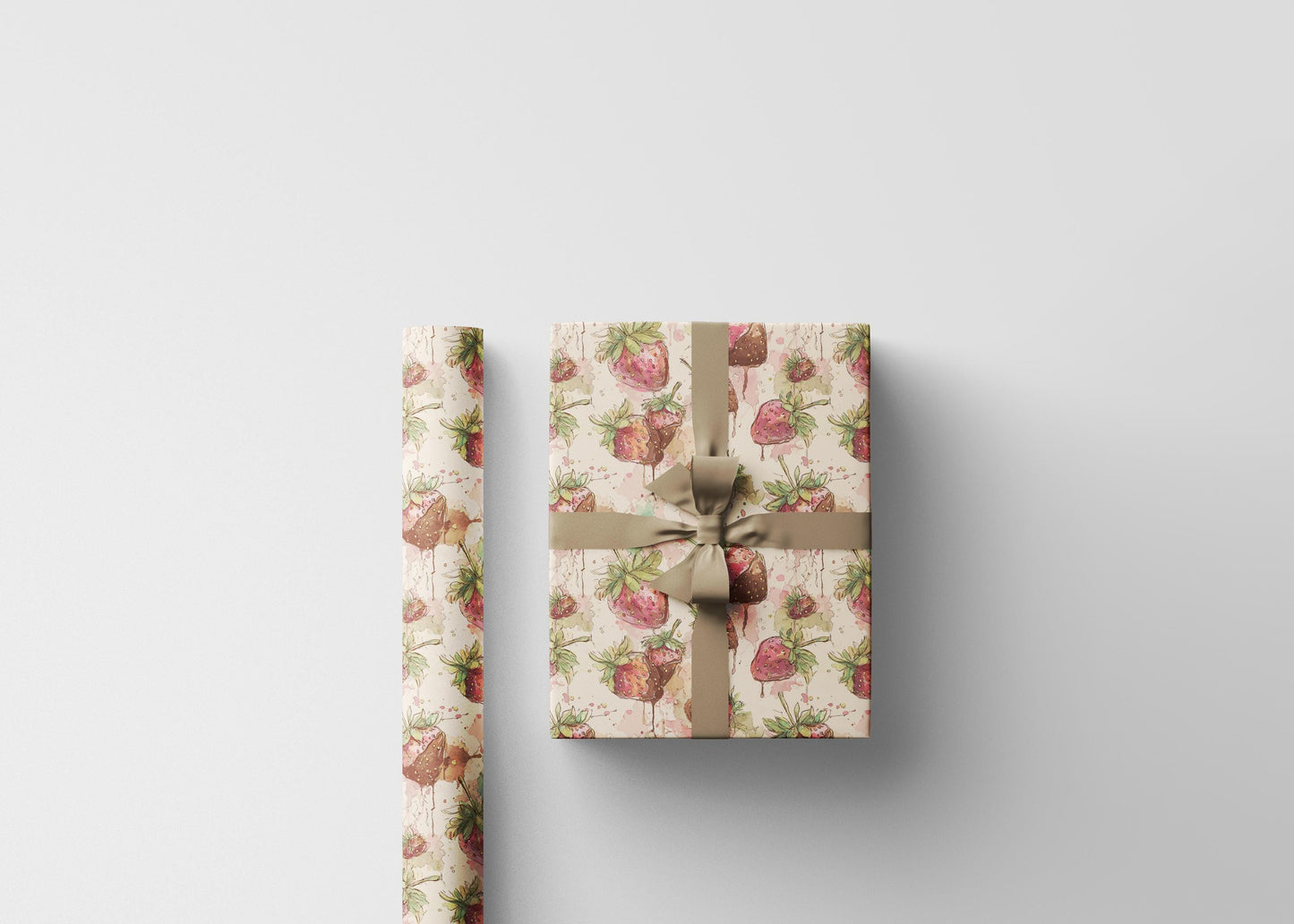 Strawberry Chocolate Lover Wrapping Paper for Baby Girl Shower Gifts | Sweet Berry Gift Wrap Sheets for Moms | Cute Party Packaging