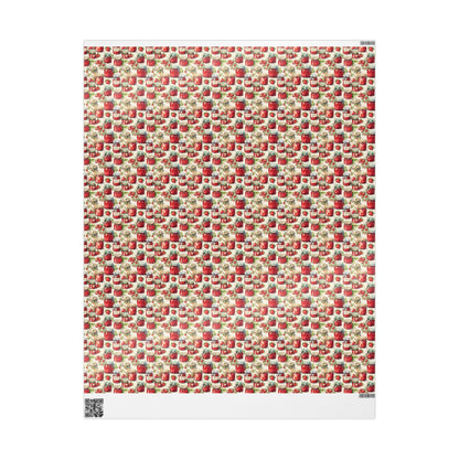 Rustic Strawberry Jam Gift Wrap for Mother's Day Presents | Cute Farmhouse Wrapping Paper for Homemade Jarred Gifts