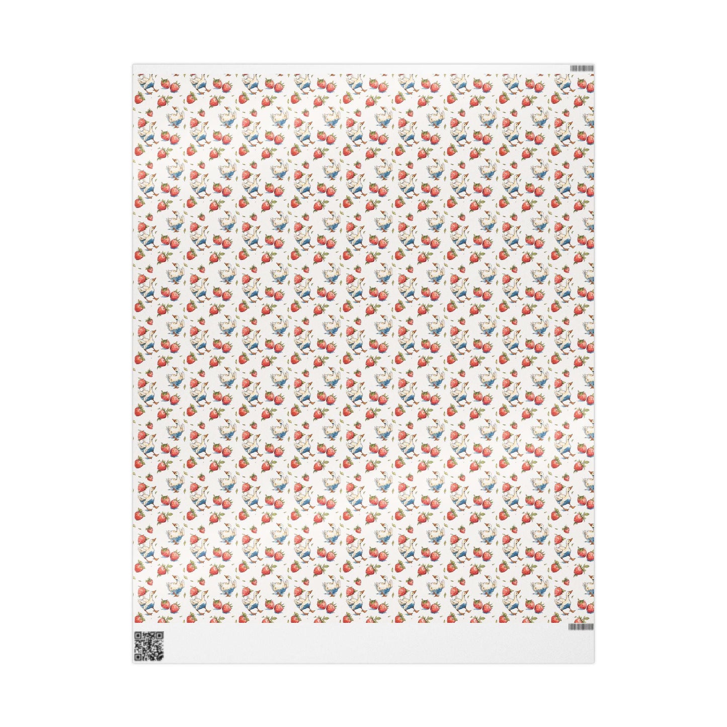 Strawberry Goose Wrapping Paper for Baby Girl Shower Gifts | Sweet Berry Gift Wrap Sheets for Moms | Cute Party Packaging