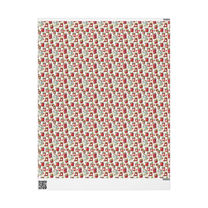 Strawberry Jam Wrapping Paper for Wedding Favors | Farm to Table Inspired Gift Wrap for Guests | Rustic Bridal Shower Decor