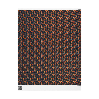 Whimsical Forest Mushroom Gift Wrapping Paper | Nature Inspired Toadstool Wrap Sheets | Dark Academia Packaging for All Occasions