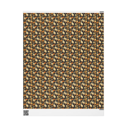 Halloween Goose Wrapping Paper for Autumn Birthdays | Rustic Fall Themed Gift Wrap for Kids, Friends & Family