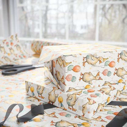 Goose Birthday Wrapping Paper for Kids Gifts | Funny Farm Animal Gift Wrap for Boys, Girls & Animal Lovers Gooses Themed Birthday Party