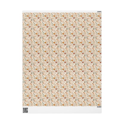 Wildflower Wrapping Paper for Flower Girl Gifts | Boho Floral Gift Wrap for Rustic Wedding Party Accessories