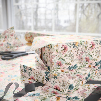 Botanical Wildflower Gift Wrap for Mother's Day | Eco Friendly Floral Wrapping Paper for Women Who Love Gardening