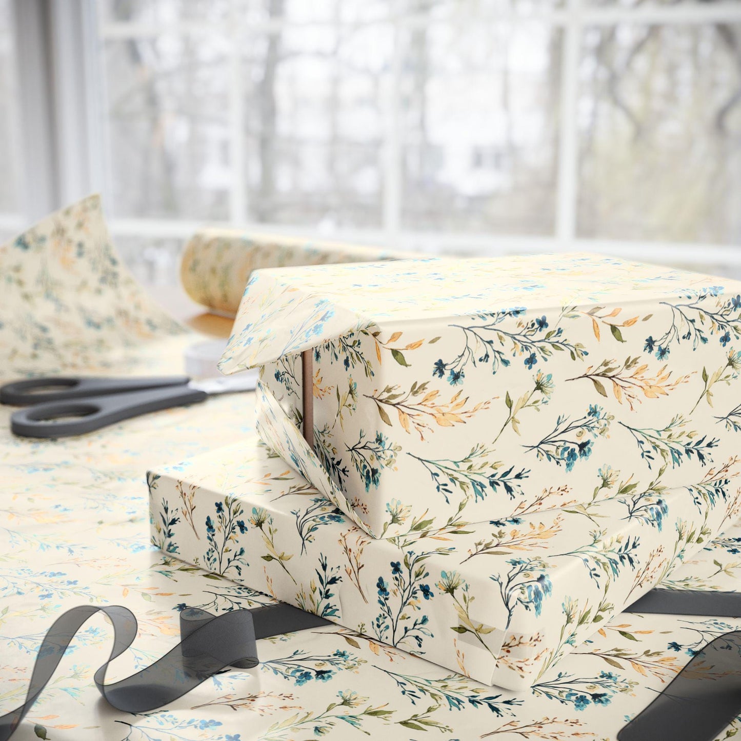 Botanical Wildflower Gift Wrap for Teacher Appreciation Gifts | Garden-Inspired Wrapping Paper for Thoughtful Presents