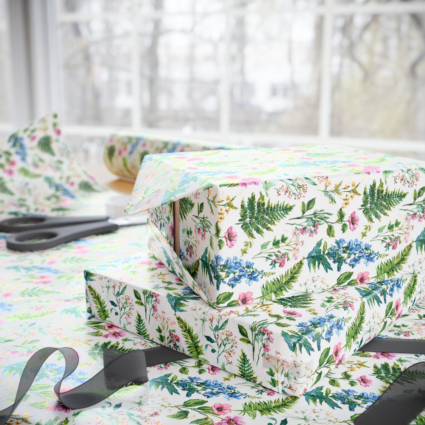 Wildflower Wrapping Paper for Eco Friendly Gifts | Floral Recyclable Gift Wrap for Nature Lovers & Earth Day Gifting
