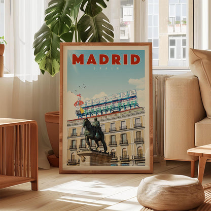 Madrid Poster, Spain Art Prints, Madrid Wall Art, Madrid Print, Puerta Del Sol Print, Spanish Art, Madrid Travel Poster, Vintage Spain