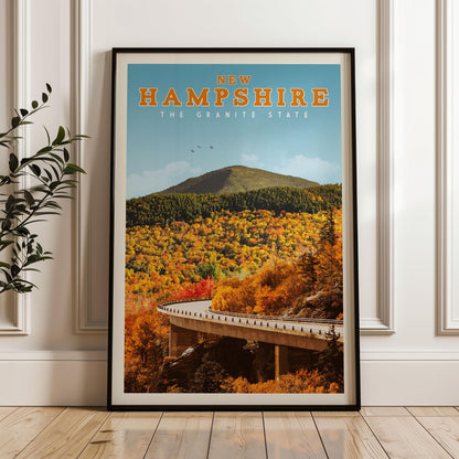 New Hampshire Travel Poster, New Hampshire Print, New Hampshire Wall Art, New Hampshire Gift, White Mountain National Forest Print