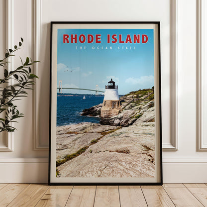Rhode Island Travel Poster, Rhode Island Art Print, Rhode Island Gift, Rhode Island Wall Art, Rhode Island Home Decor, Rhode Island Canvas
