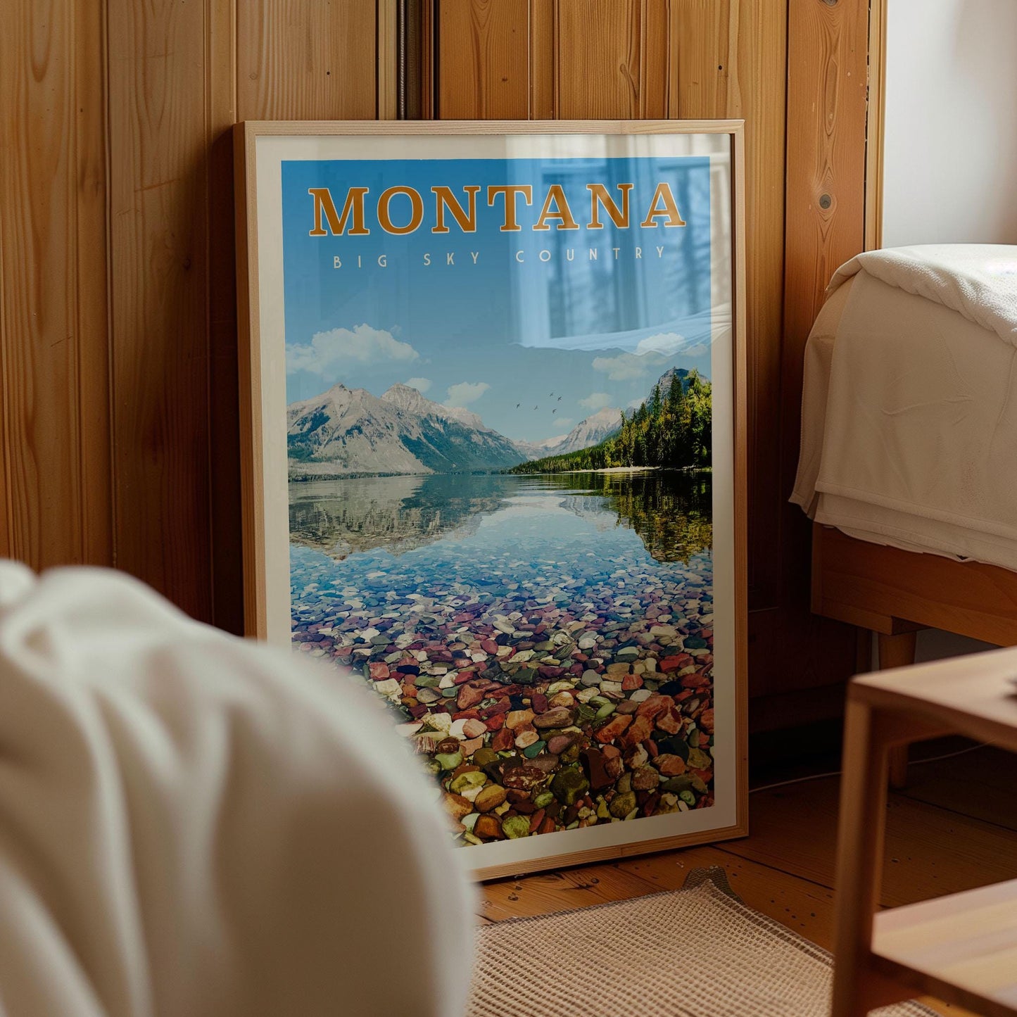 Montana Art, Montana Travel Poster, Montana Print, Big Sky Montana Gifts, Montana Wall Art Home Decor