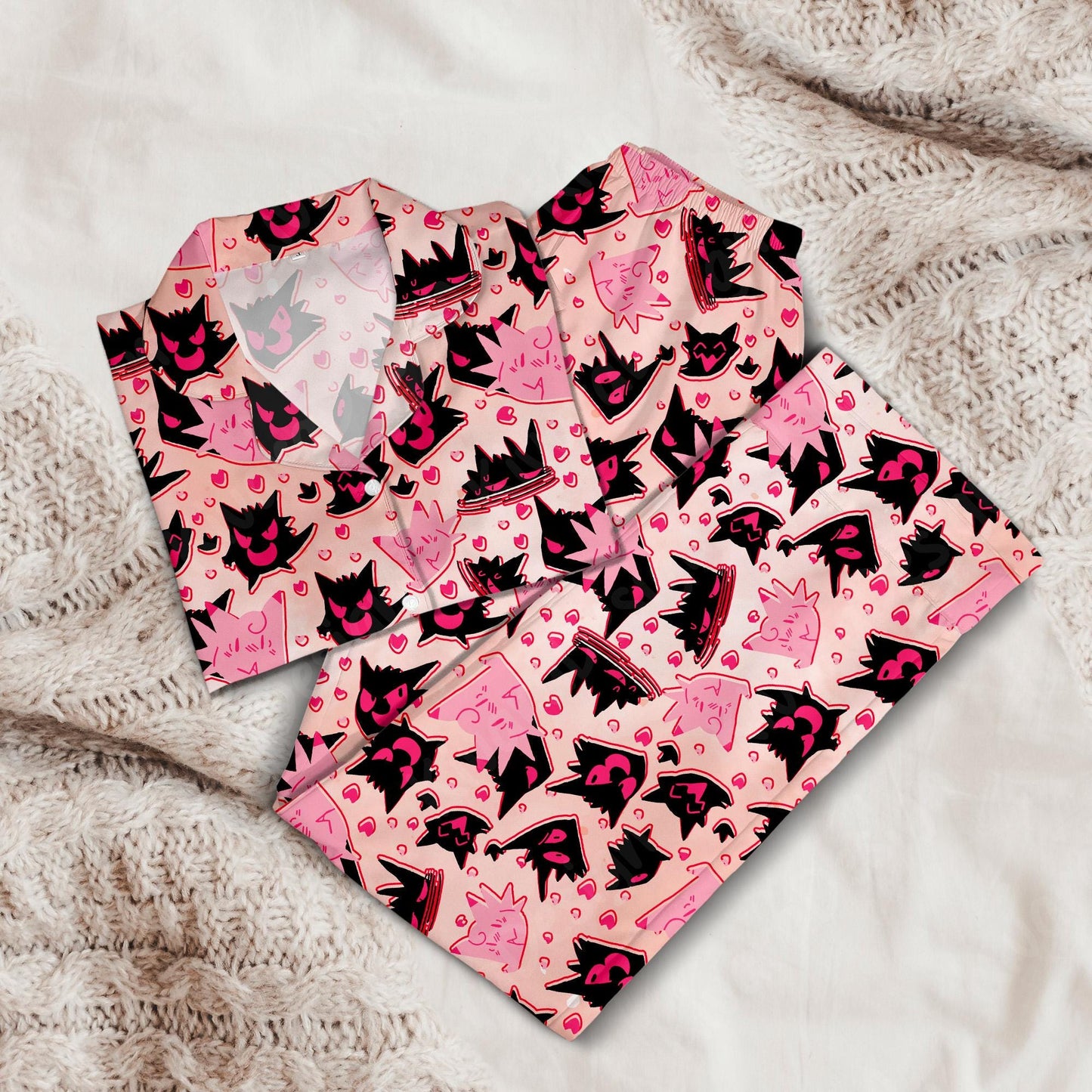 Ghost Love Funny Pajamas Set Cute Loungewear Pajamas Comfort for Fans