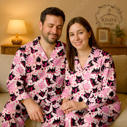 Ghost Love Funny Pajamas Set Cute Loungewear Pajamas Comfort for Fans