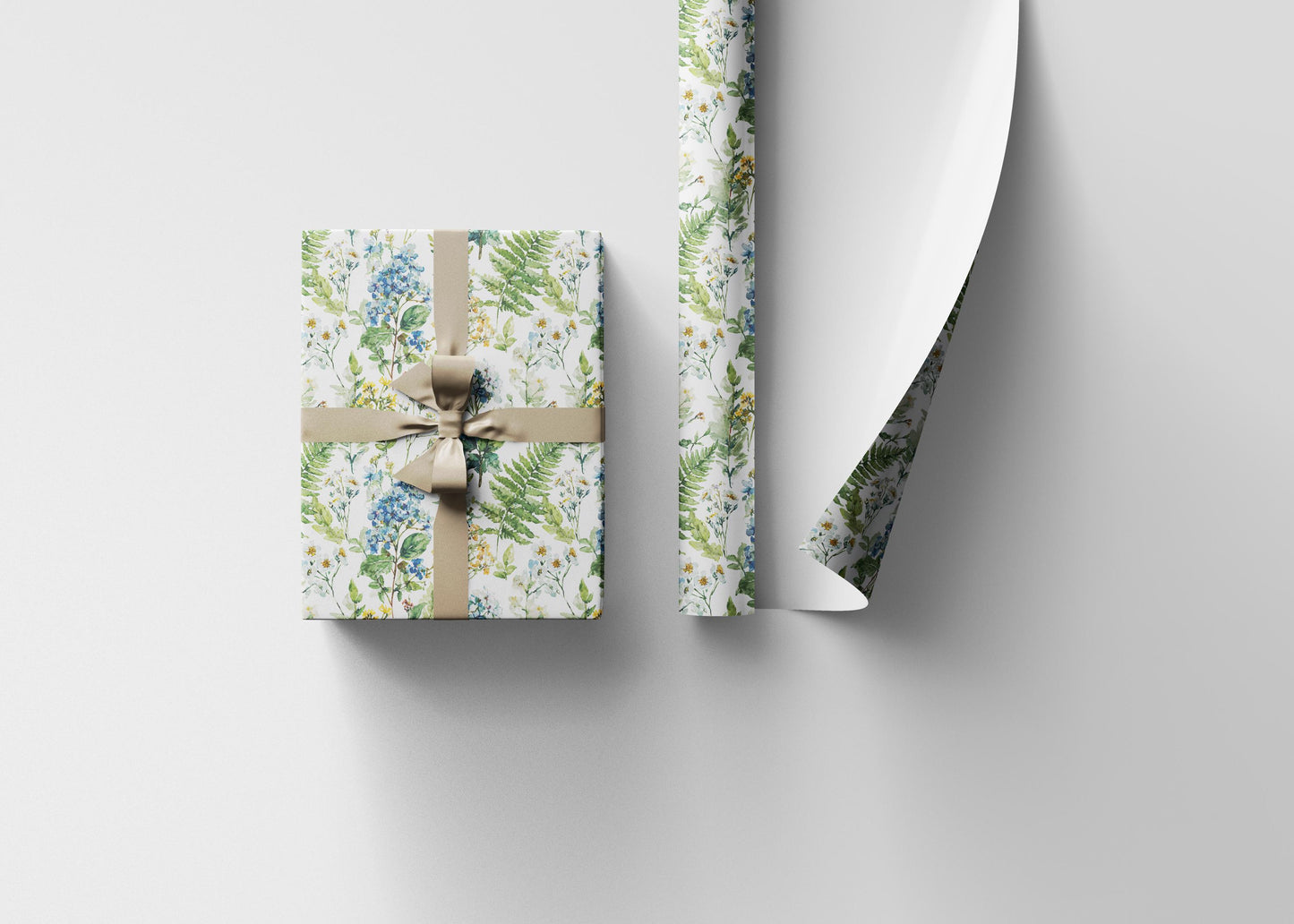 Soft Wildflower Wrapping Paper for Bridal Shower Gifts | Romantic Garden Gift Wrap for Brides and Bridesmaids