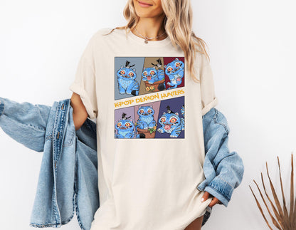 Demon Hunter Tiger Shirt, Merch Kpop Shirt, Hunters Tiger fan, Derpy the Tiger And Bird Demon Hunter Tiger Tee, Kpop Demon Hunters Shirt