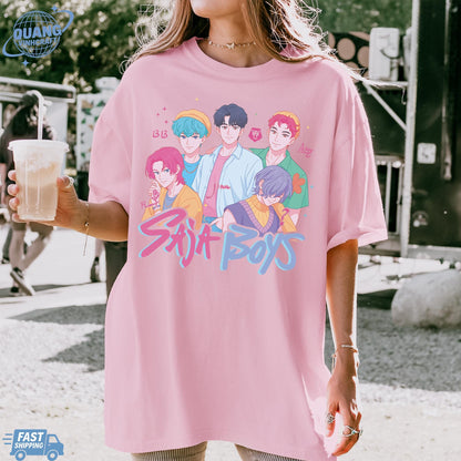 Kpop Saja Boys Shirt, Kpop Demon Hunters T-shirt, Demon Hunters Merch, Kpop Huntrix Pin shirt, Saja Boys Fan Gifts