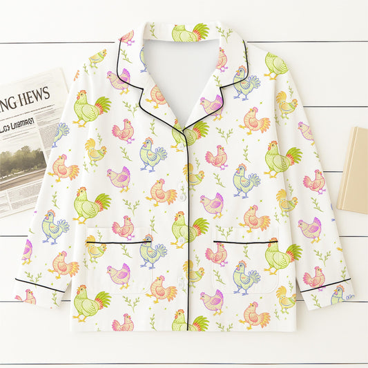 Cute Rooster Pajamas Set, Farmhouse Sleepwear, Colorful Chicken Homewear, Animal  Lover Gift, Chicken Farm Pajamas, Halloween Gift