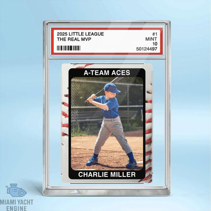 Baseball Player Gift Personalized Little League Trading Card Acrylic Block Plaque, Custom Baseball Team Photo Keepsake, Sports Award Decor