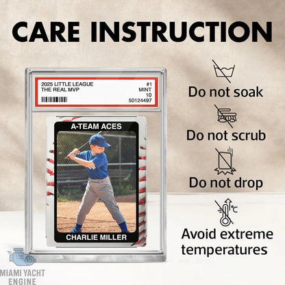 Baseball Player Gift Personalized Little League Trading Card Acrylic Block Plaque, Custom Baseball Team Photo Keepsake, Sports Award Decor