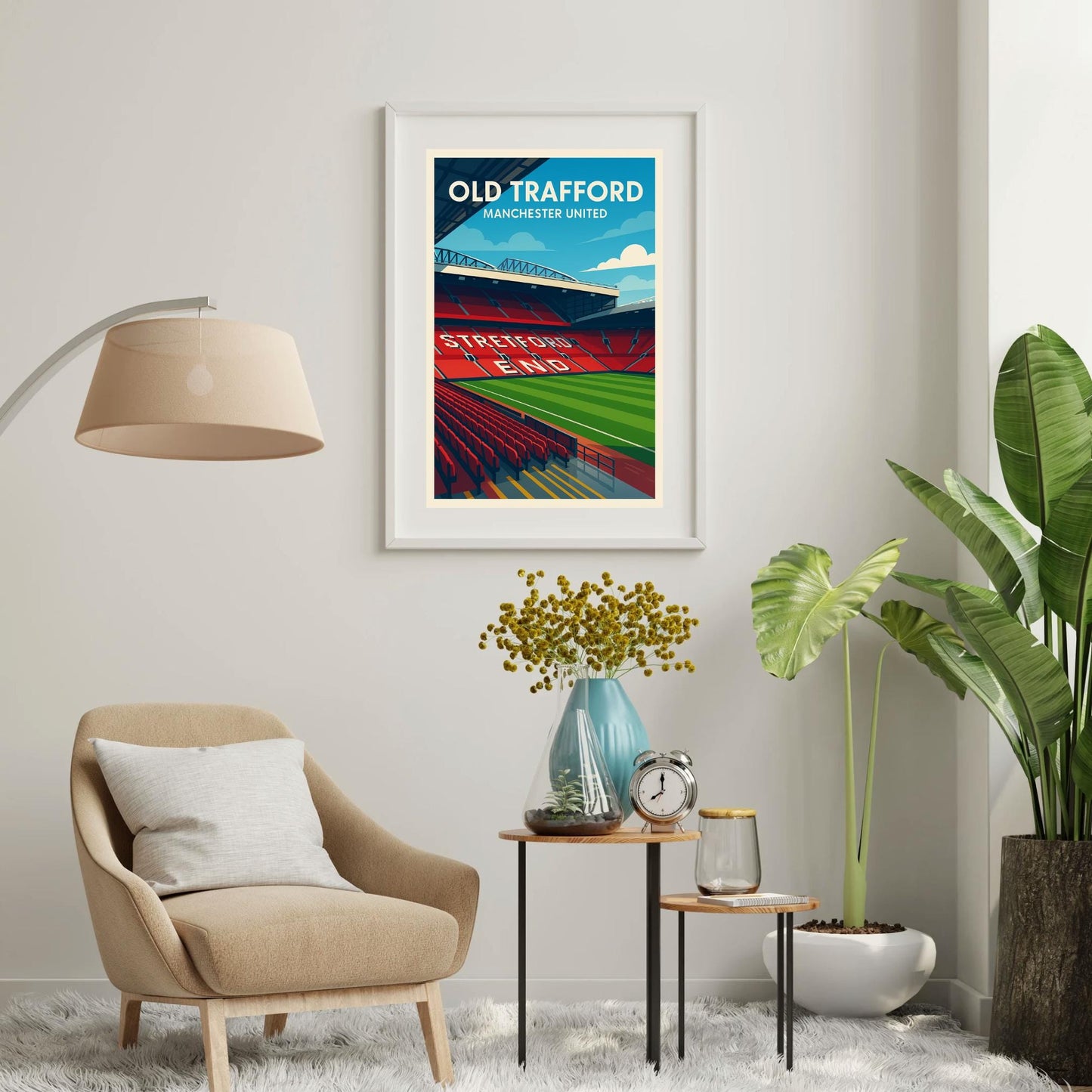 Manchester United Old Trafford Poster Wall Art, Football Premier League Print, Home Decor Gift for Wedding & Birthday, Man United Poster