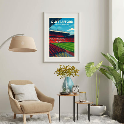 Manchester United Old Trafford Poster Wall Art, Football Premier League Print, Home Decor Gift for Wedding & Birthday, Man United Poster