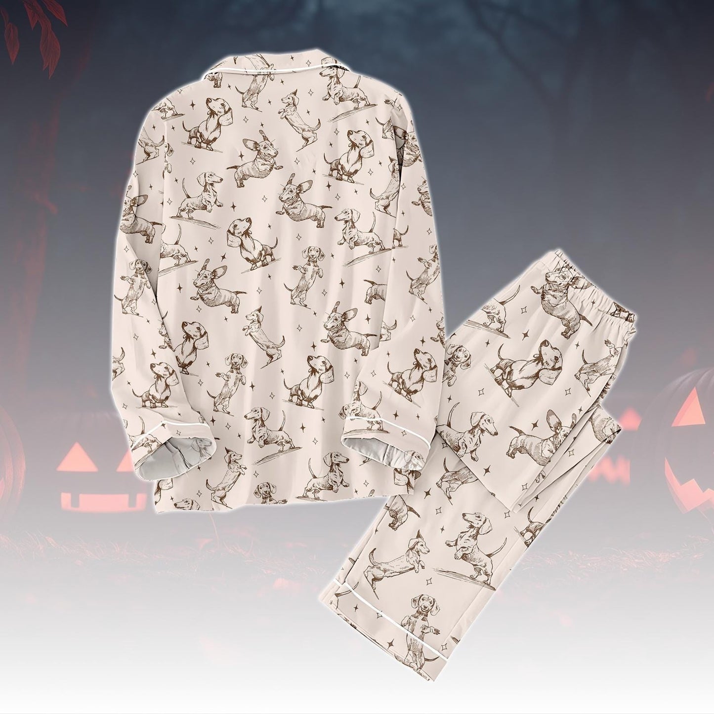 Dachshund Dog Pajamas Set, Cute Wiener Dog Pajamas Family, Sausage Puppy Pajamas For Her, Pet Lover Matching Pajamas Set, Dog Love Pjs