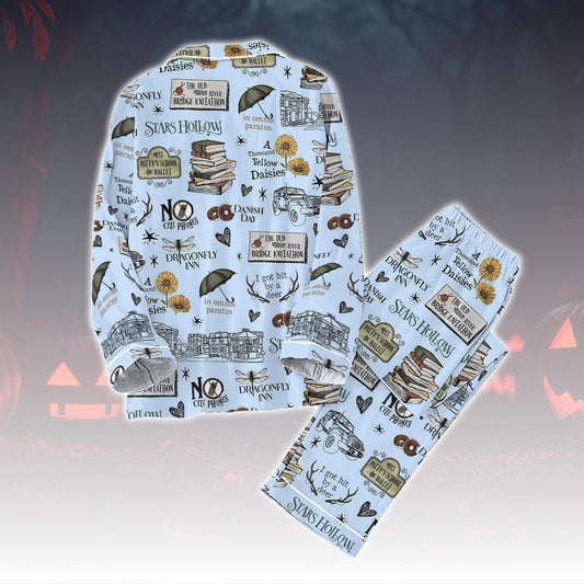 Girls Tv Show Pajamas Set, Stars Hollow Pajamas Family, Movie Lover Pajamas, Dragonfly Inn Women Pajamas, Luke Coffee Pajamas Set