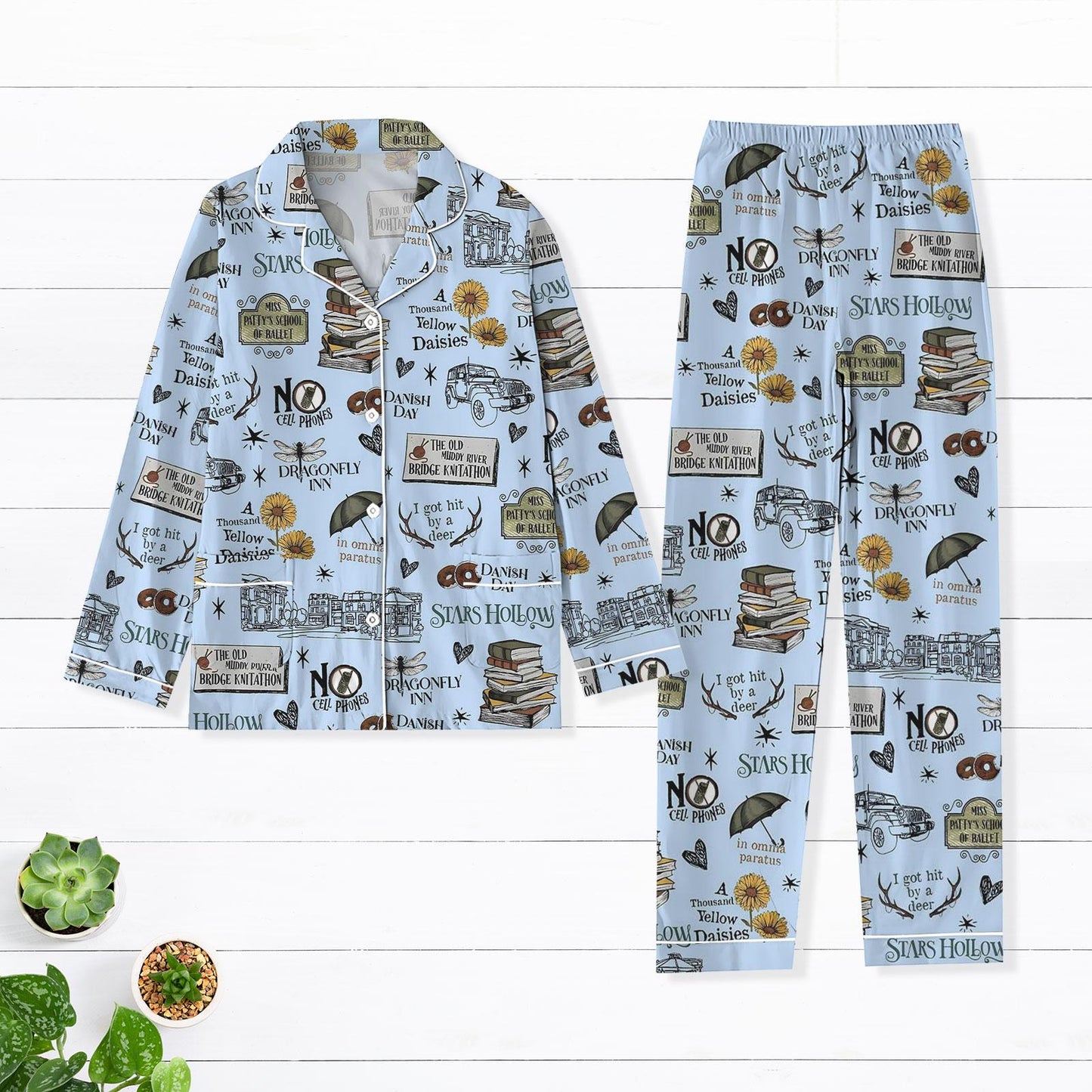 Girls Tv Show Pajamas Set, Stars Hollow Pajamas Family, Movie Lover Pajamas, Dragonfly Inn Women Pajamas, Luke Coffee Pajamas Set