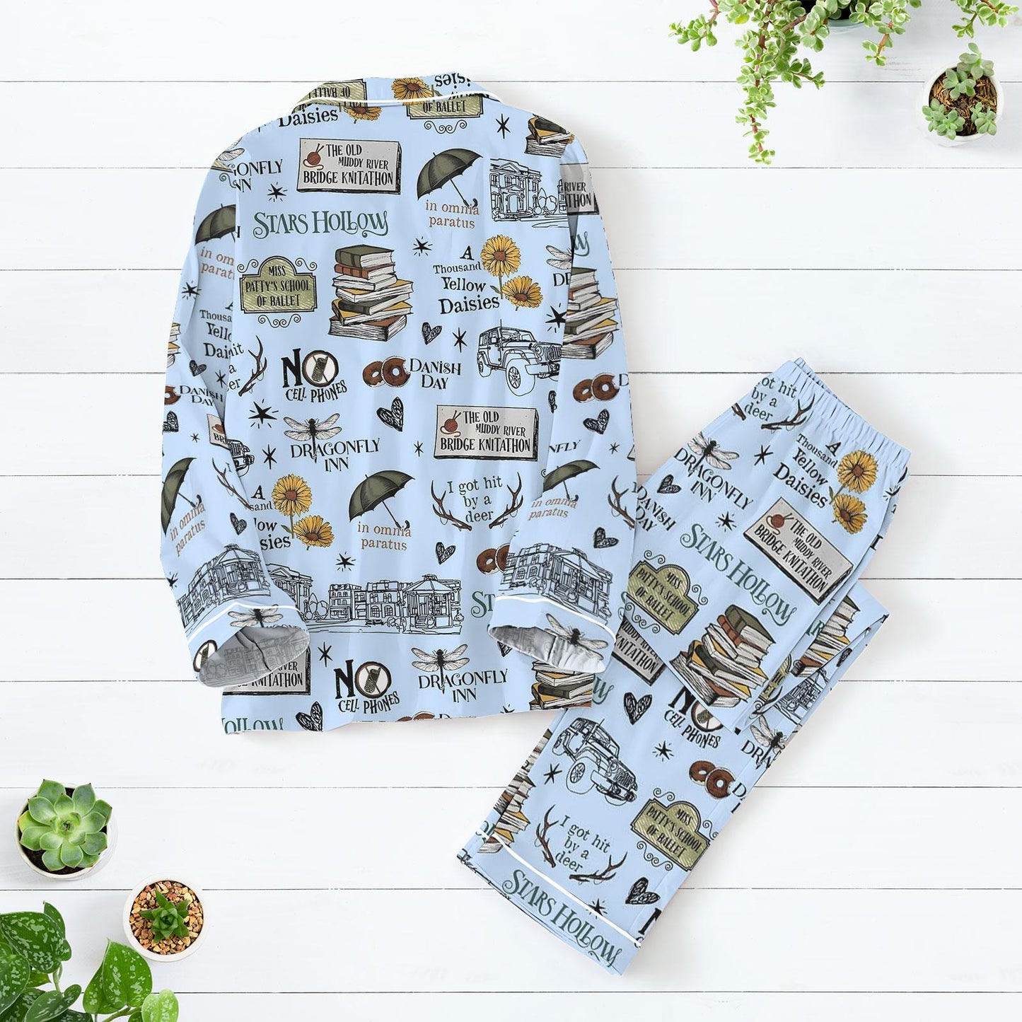 Girls Tv Show Pajamas Set, Stars Hollow Pajamas Family, Movie Lover Pajamas, Dragonfly Inn Women Pajamas, Luke Coffee Pajamas Set