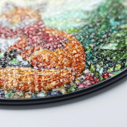Red fox with scarf forest stained glass suncatcher woodland animal window decor Christmas gift