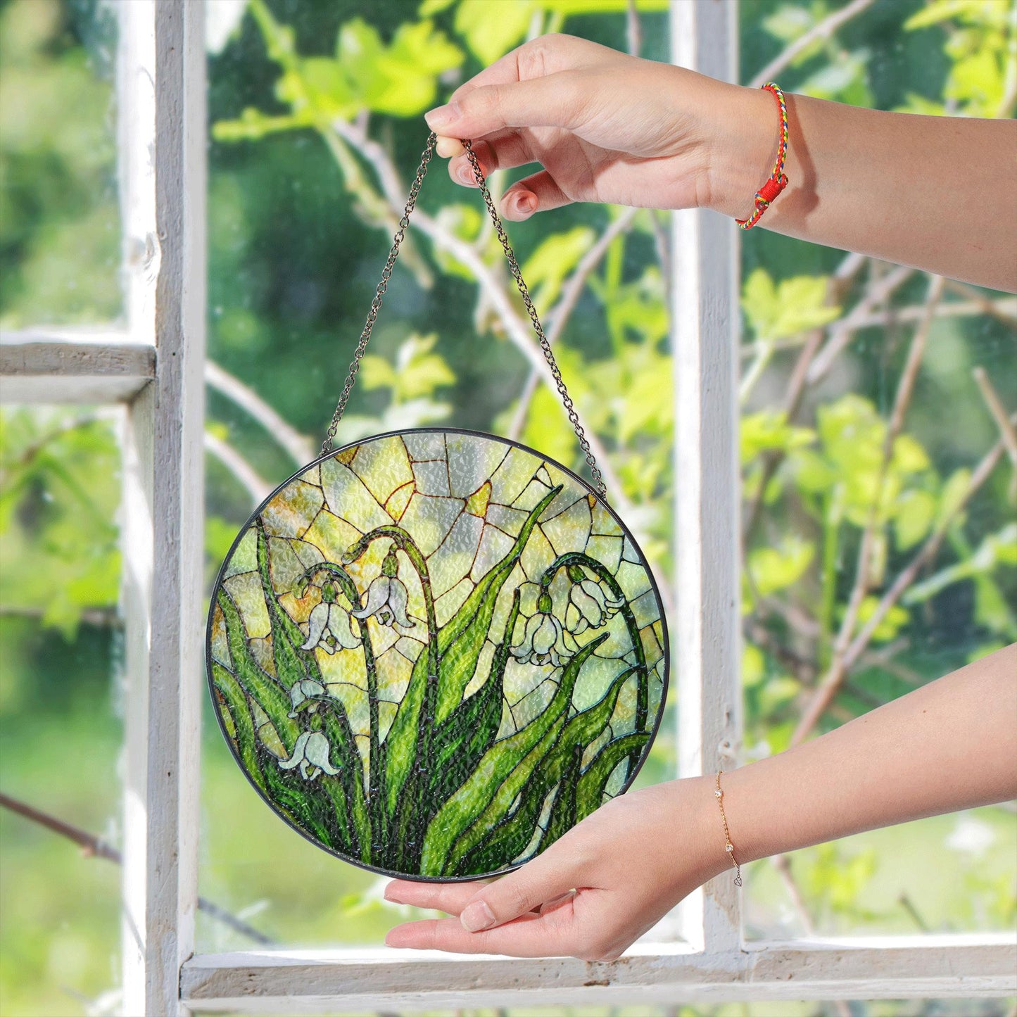 Snowdrop Flower Stained Glass Suncatcher Spring Window Decor Gift for Nature Lovers or Mothers Day