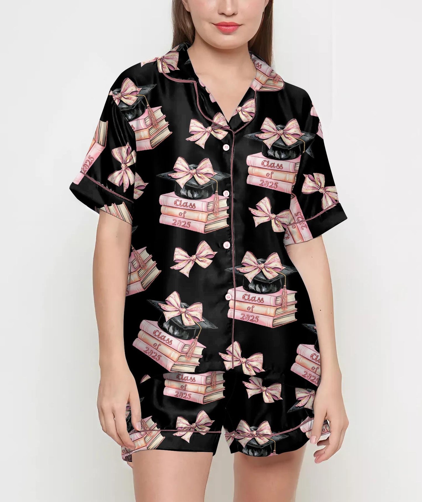 Class Of 2025, Graduation Gifts Coquette Pajamas Satin Set, Daughter Day Gift, Gift For Her, Birthday Gift, Graduation Gift, Senior Gift