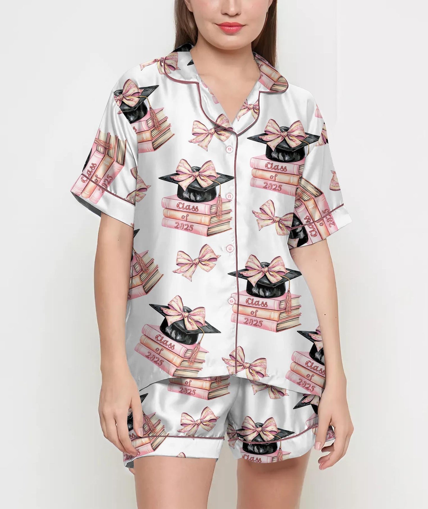 Class Of 2025, Graduation Gifts Coquette Pajamas Satin Set, Daughter Day Gift, Gift For Her, Birthday Gift, Graduation Gift, Senior Gift