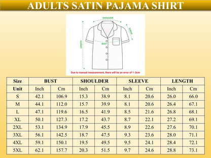 Witchy Magic Satin Pajama Set, Fantasy Spellbook, Potion, Bat & Crystal Print Sleepwear, Magical Short Sleeve Button Up Loungewear For Women