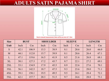 Western Cowgirl Satin Pajama Set, Rodeo Horse & Cactus Print Sleepwear, Pink Country Girl Short Sleeve Button Up Loungewear Gift For Women  Pajamas Set